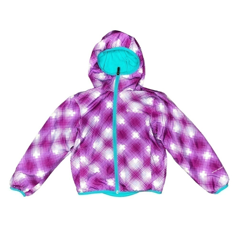 Columbia Omniwick lined windbreaker jacket hood full zip plaid XS